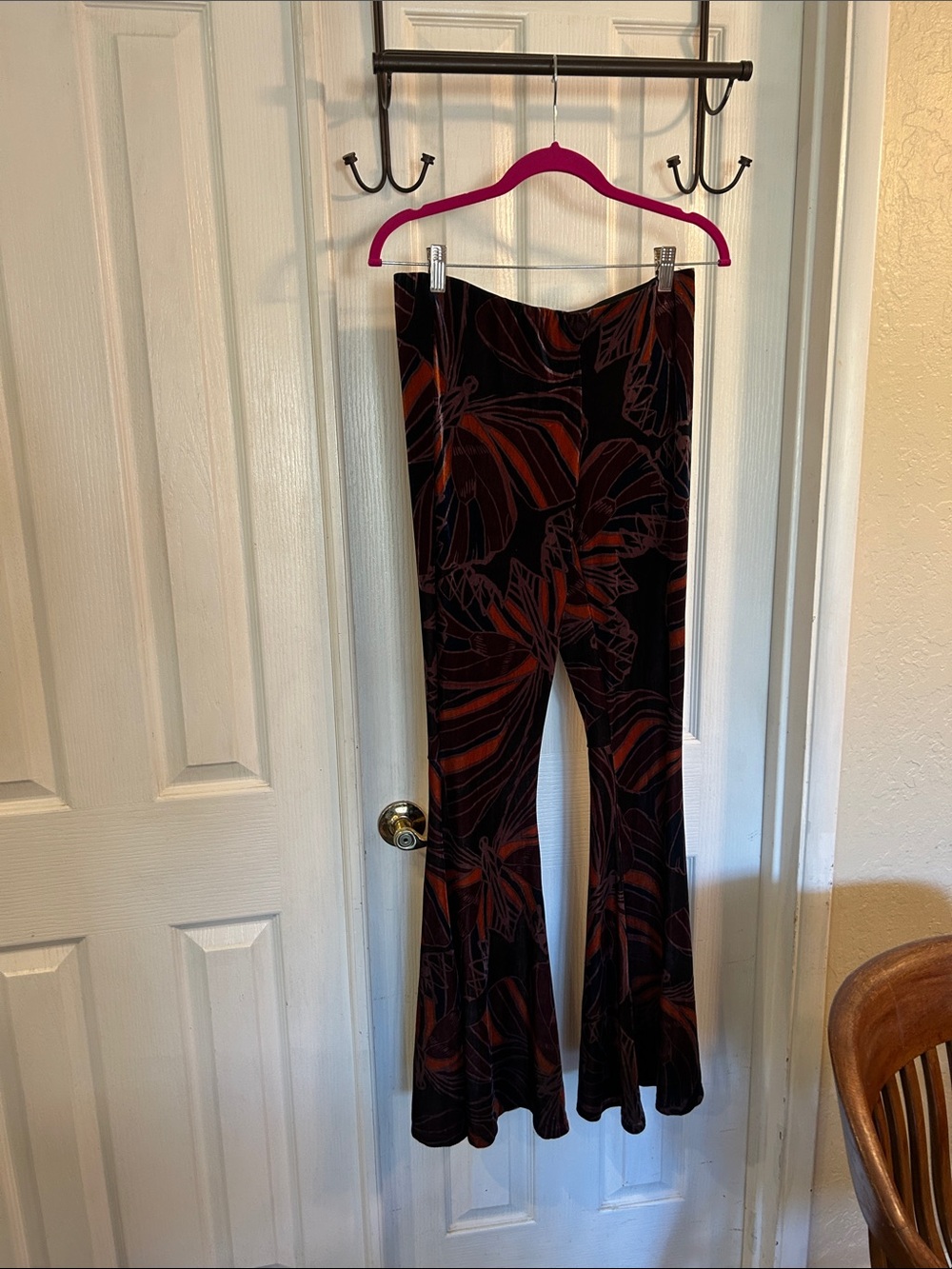 Free People float away velvet flare pants size S